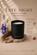 Late Night 8oz matte Black Candle - Limited Release