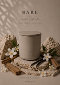 Bare 8oz Candle 
Santal · Coco-Vanilla · Jasmine ·