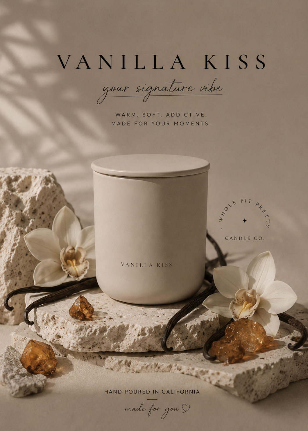 Vanilla Kiss 8oz Candle
True Vanilla · Ambrosia· Cream
