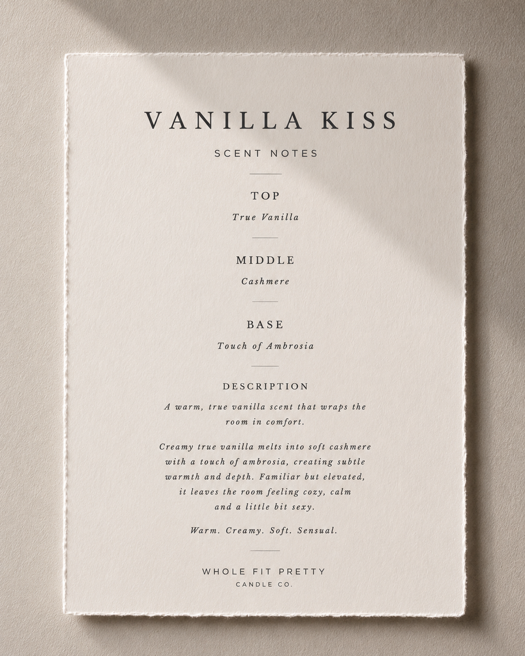 Vanilla Kiss 8oz Candle
True Vanilla · Ambrosia· Cream