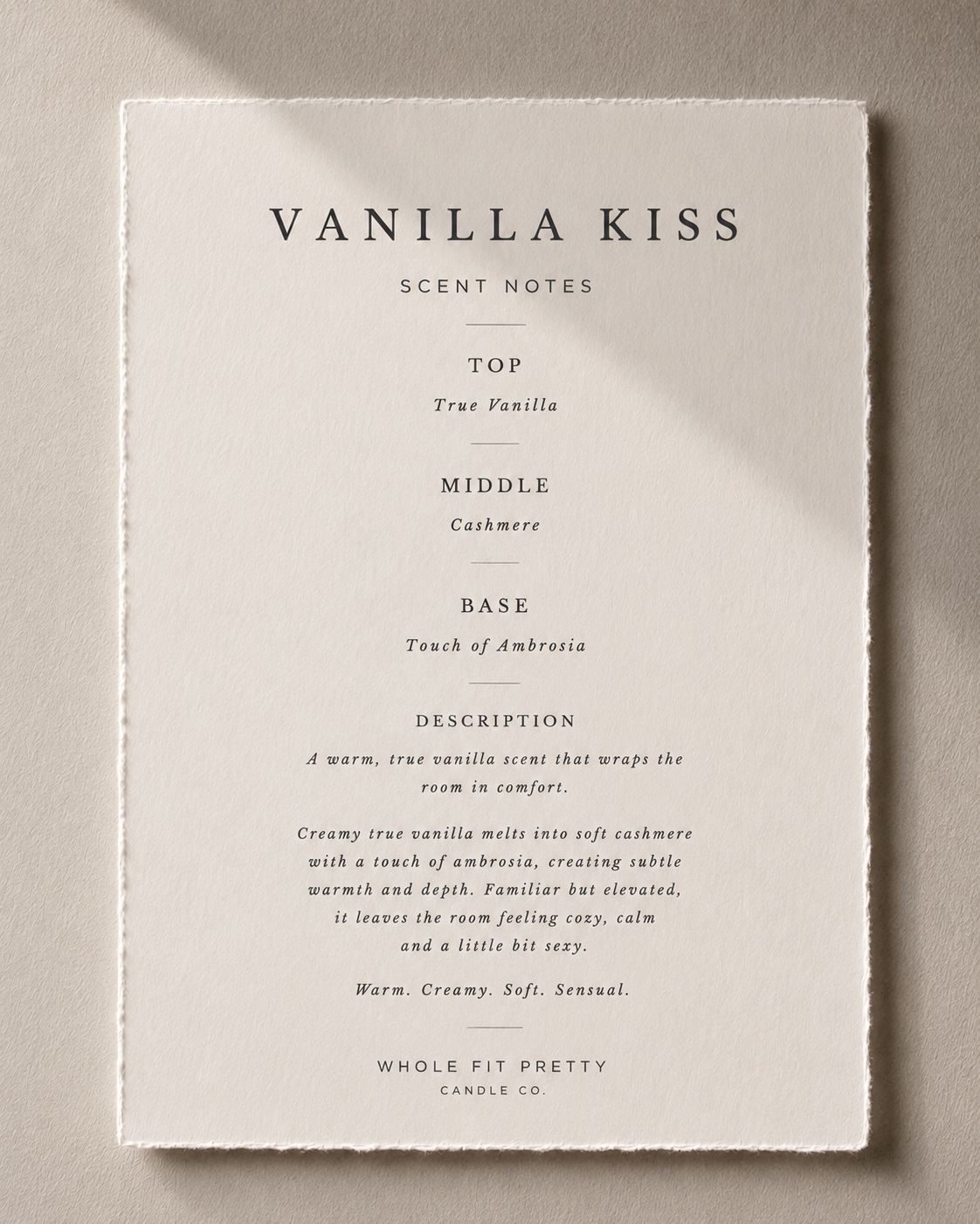 Vanilla Kiss 8oz Candle
True Vanilla · Ambrosia· Cream